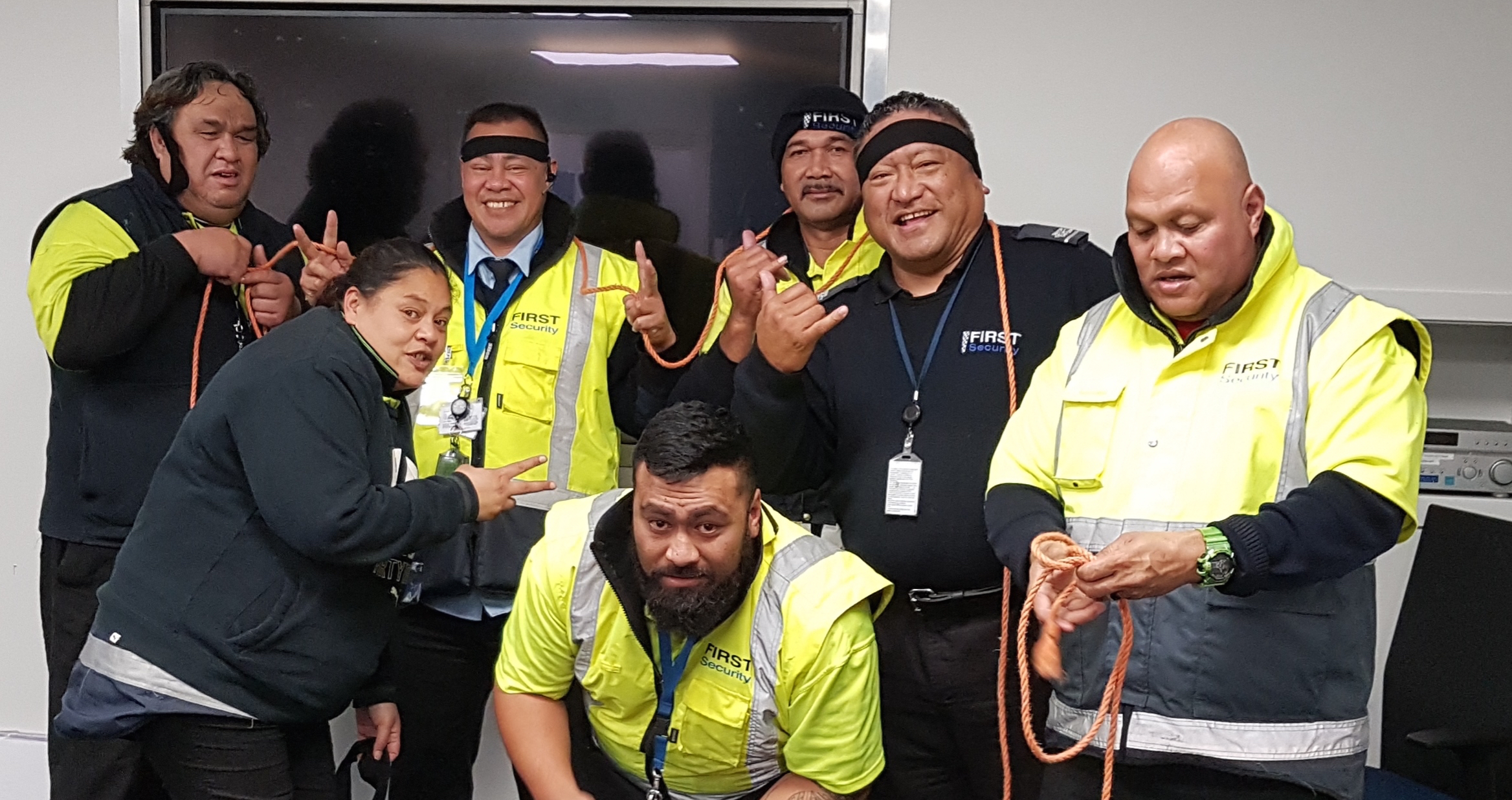 Gary and some of the Ports of Auckland First Security team 