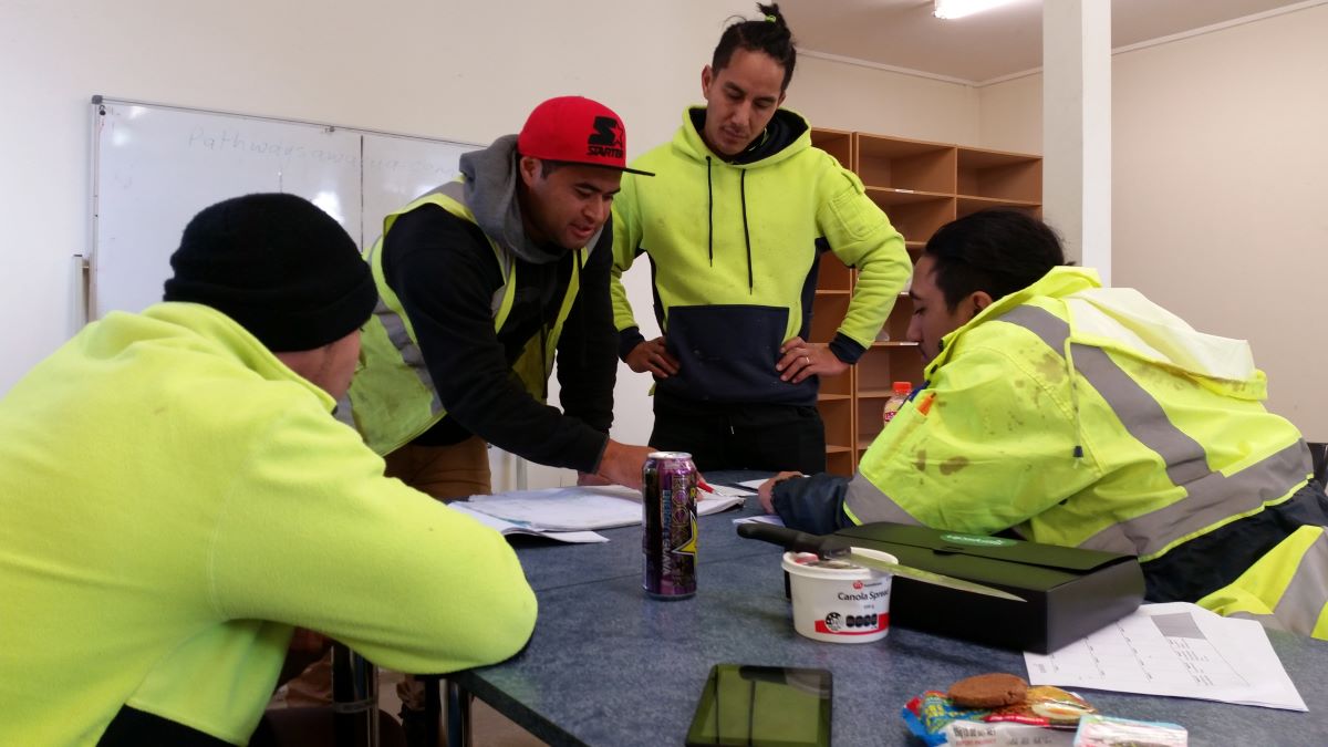 He Muka Tangata - inside group discussion in high vis