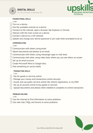 Digital Skills Checklist