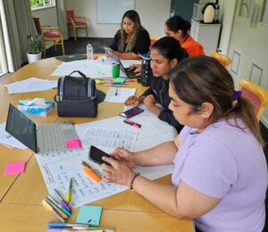 Radius Healthcare learners concentrating