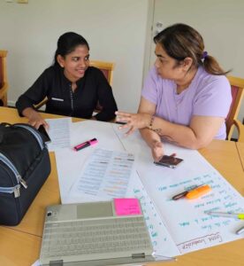 Radius Healthcare learners in conversation